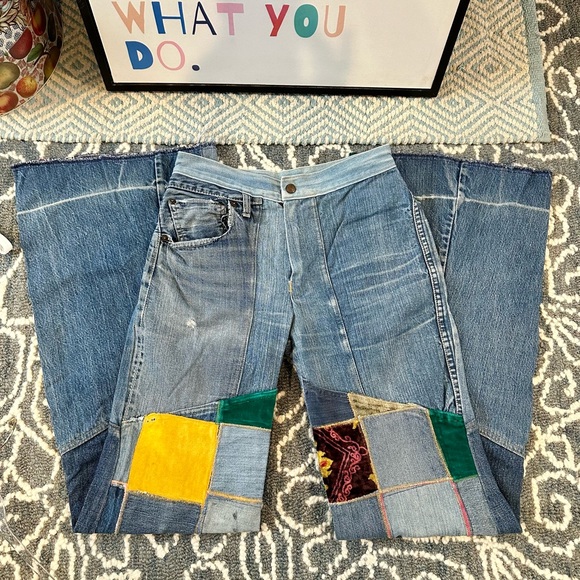 One of a kind Antonio Giuseppe 70’s vintage patchwork jeans - Picture 2 of 6